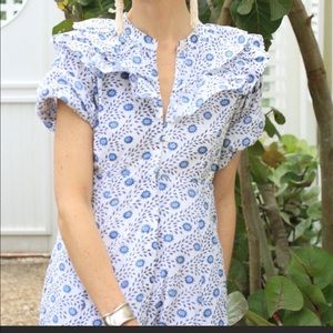 Julia Amory Ruffle Dress in Blue Dahlia